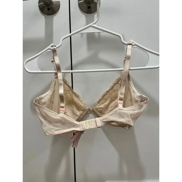 NWT victorias secret tan lacey unlined demi bra, 34DD - Picture 3 of 3